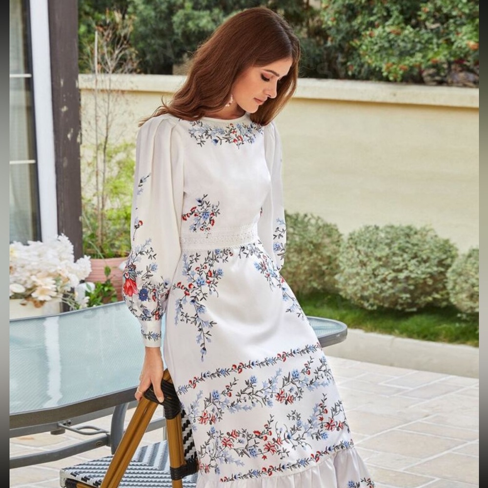 •SHEIN puff sleeve floral dress•